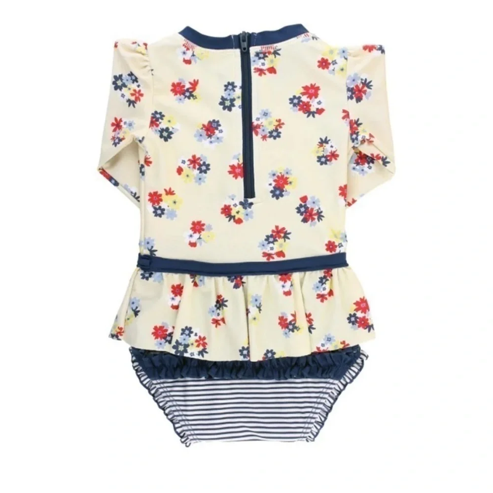 Ruffle Butts Petal Parade 1-Pc. Rash Guard 0/3m